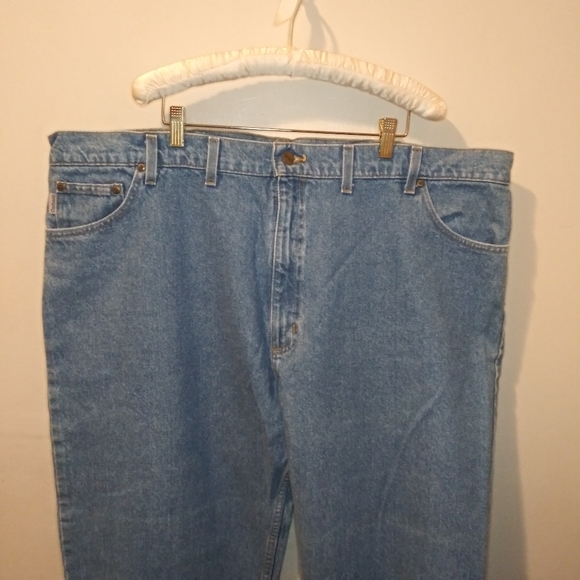 Carhartt 46 x 30 Relaxed Fit 100% Cotton Lighter Wash Jeans - Picture 2 of 12